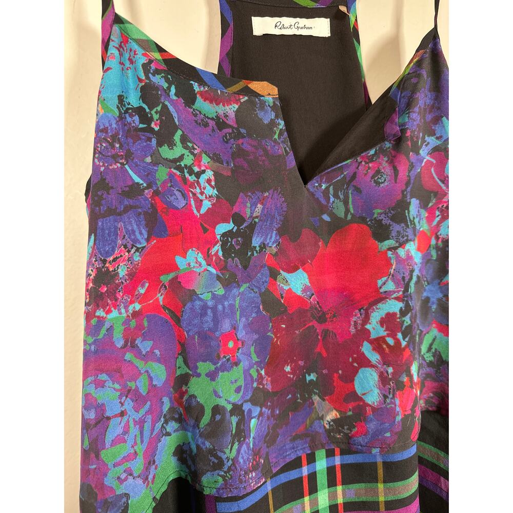 Robert Graham Womens Tank Top Size XS Flowy Tiered Floral Abstract - Picture 2 of 7